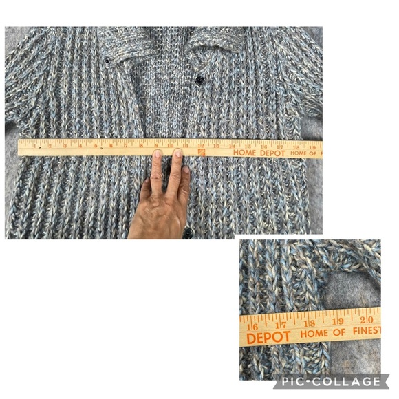 Free People Wool Blend Knitted Chunky Boxy Cozy Long Cardigan Sweater - M - Picture 5 of 16